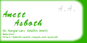 anett asboth business card